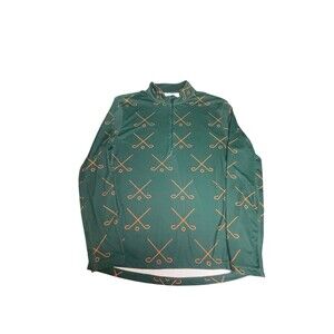 SOSIK Men’s Green Performance 1/4 ZIP Pullover Size M Golf Club Long Sleeve